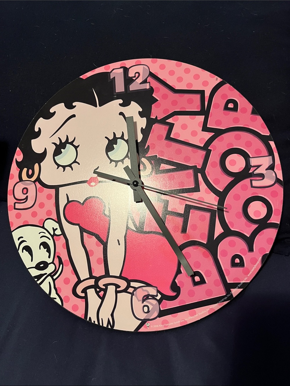 Betty Boop Pink Graphic Wall Clock